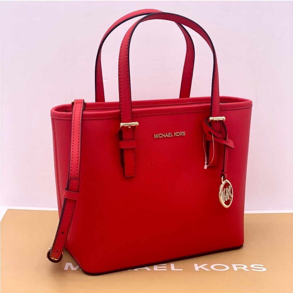 Michael Kors Jet Set Travel Extra-Small Saffiano Leather Top-Zip Tote Bag - Picture 5 of 11